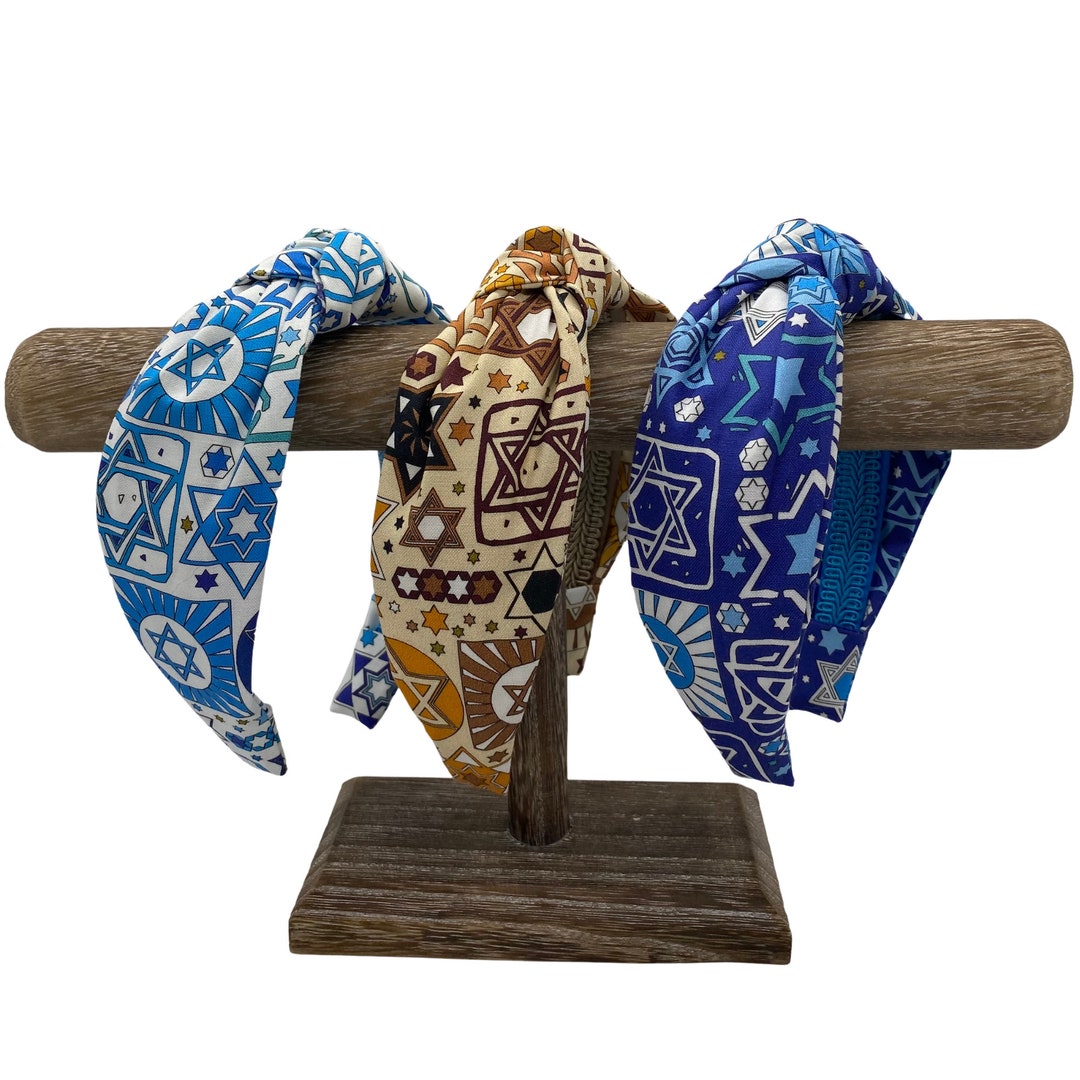 Tossed Stars Jewish Headband Star of David Top Knot Women or Girls