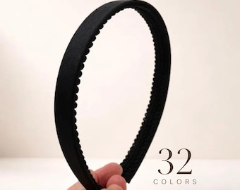 Diademas finas de colores lisos para mujeres y niñas