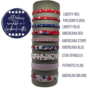 Americana Patriotic Headbands USA, America Red, White & Blue Girls or Women image 5