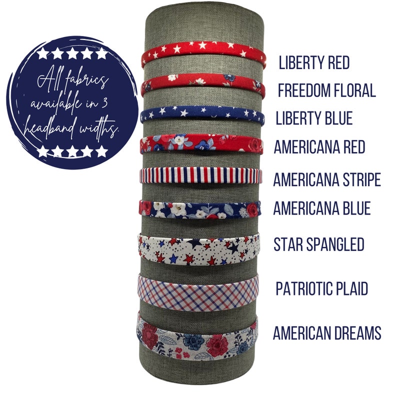 Americana Patriotic Headbands USA, America Red, White & Blue Girls or Women image 5