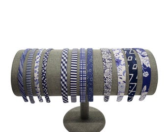 Navy and Blue Headbands | Skinny Headbands to Wide Headbands | Girls or Women | 12 fabric choices