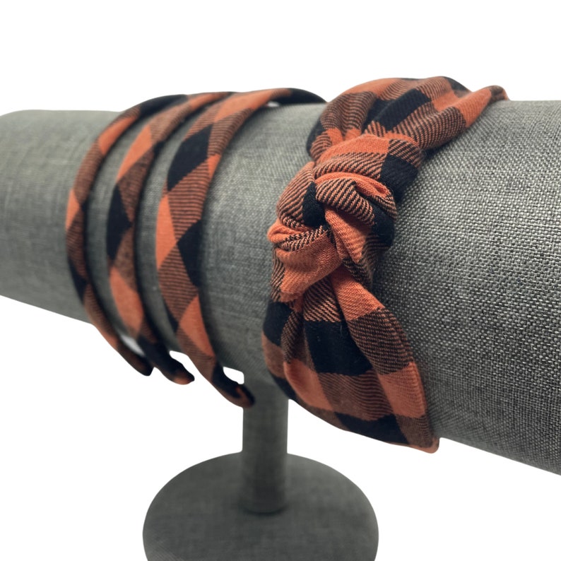 160 Pcs Plaid Wood Beads - Orange, Black Buffalo Plaid, 16mm Round Spacer Beads With Hemp Rope For DIY