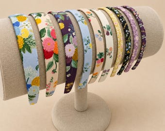 Rifle Paper Co. Floral Headband: Cotton Fabric, Skinny, Thin, or Average by Bella Headbands