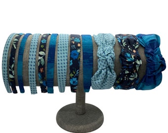 Teal, Navy, Aqua Headbands | Skinny Headbands, 1 inch Headbands & Top Knots | Women or Girls