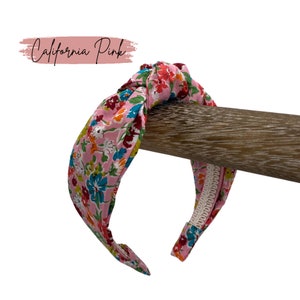 Top Knot Headbands made from Liberty of London Floral Fabrics California Pink
