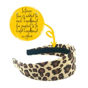 Leopard Headband Tan or Snow Leopard: Skinny to Wide Hard Hair Band women & girls image 6