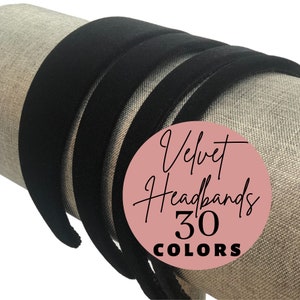 Velvet Headband - Preppy Hairband - Basic Velvet Hairband - Choose Color & width