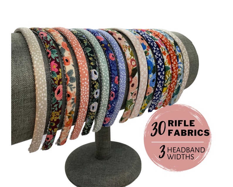 Headbands made from Rifle Paper Co. Fabrics Skinny Headband, Thin Headband, Average Headband image 1