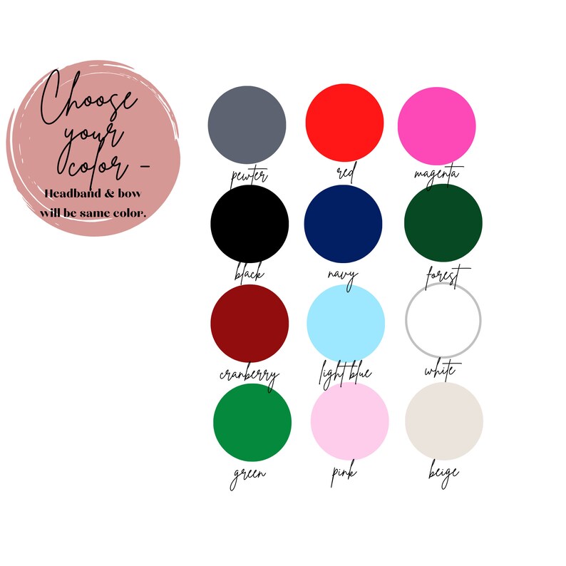 Large Bow Headband - Preppy Simple 1 inch Headband | 12 colors | Girls & Adults image 2