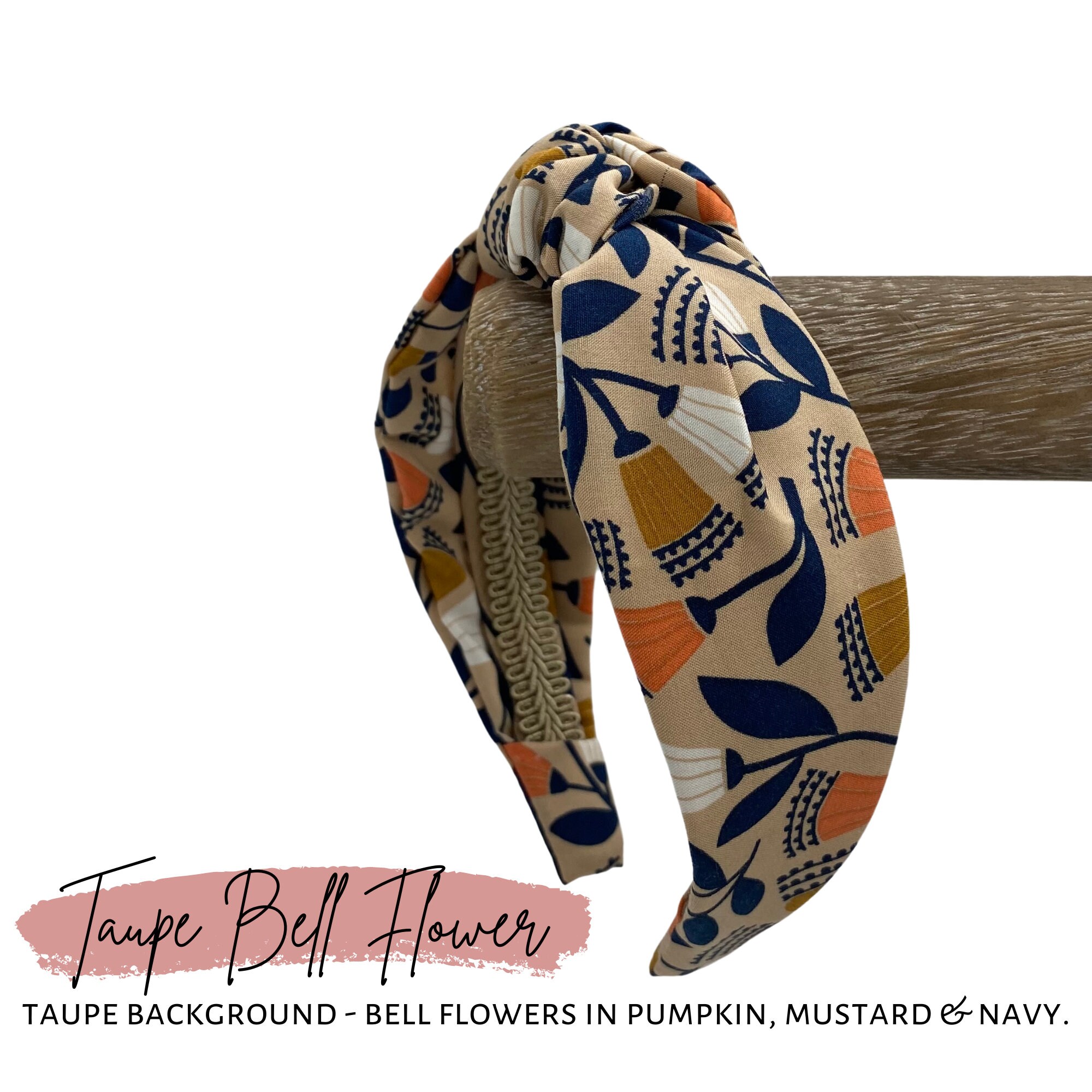 Headbands 2pc Set / NWT Top Knot Floral Headbands /Navy Mustard Set Yellow Top Knot Headbands - Mustard Ditzy Floral or Mustard  main image 4