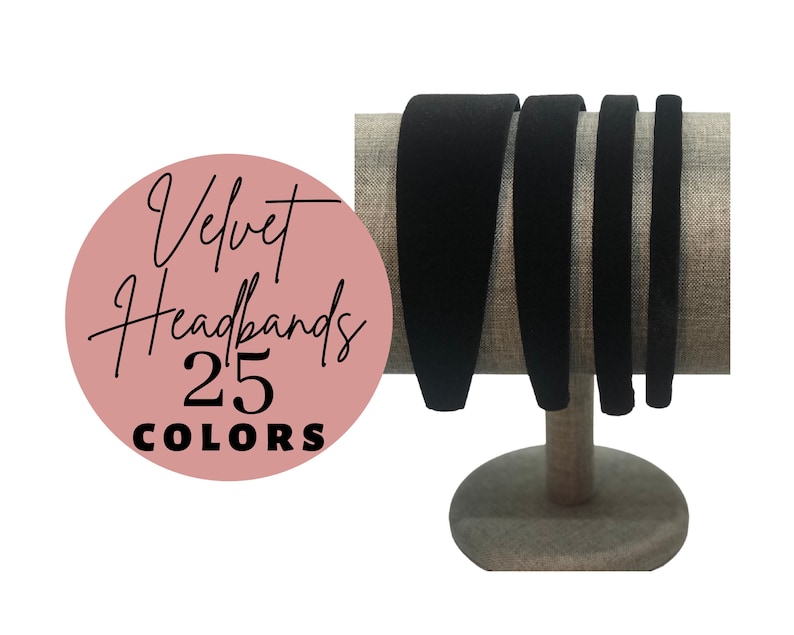 Velvet Headband - Preppy Hairband - Basic Velvet Hairband - Choose Color & width 