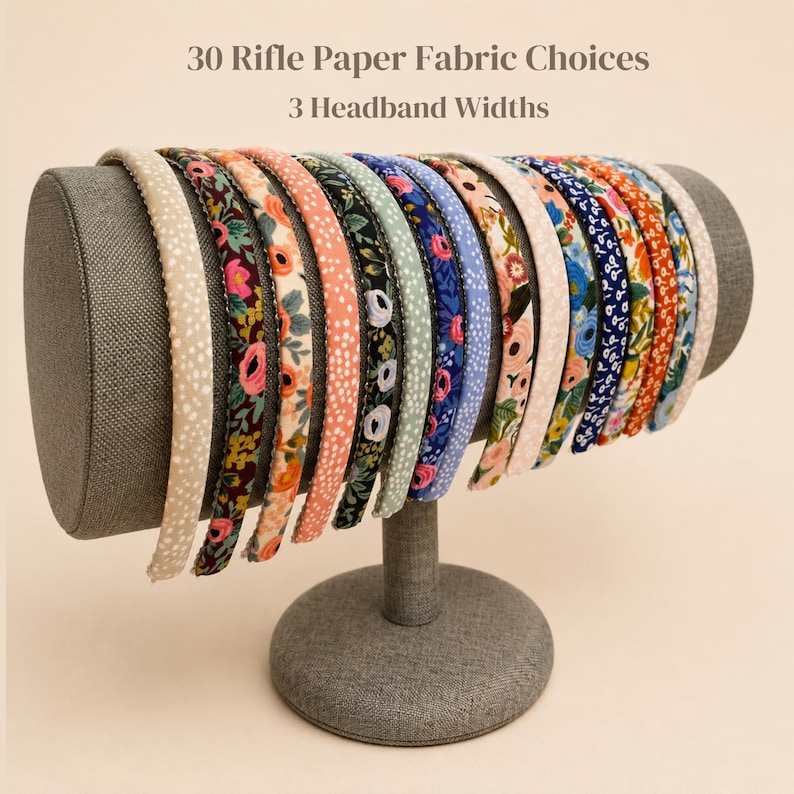Bandeaux fabriqués à partir de tissus Rifle Paper Co. | Bandeau fin, bandeau fin, bandeau moyen | pour femmes et filles image 1