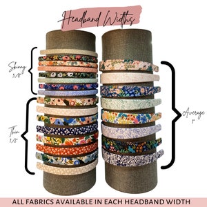 Headbands made from Rifle Paper Co. Fabrics Skinny Headband, Thin Headband, Average Headband image 9