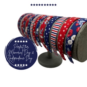 Americana Patriotic Headbands USA, America Red, White & Blue Girls or Women image 7