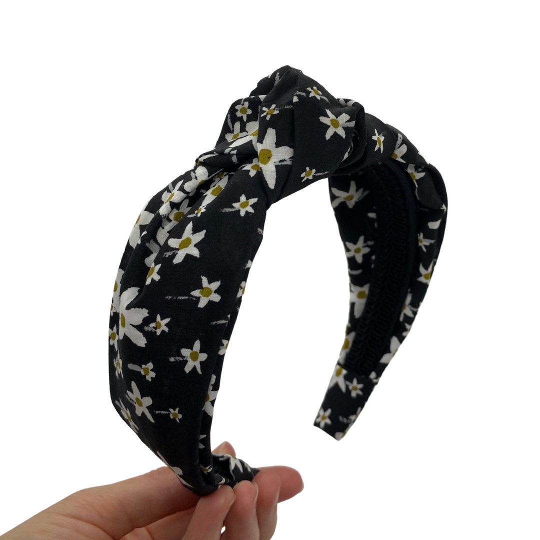 Black Top Knot Headband Using Liberty of London Starry Night Print Etsy