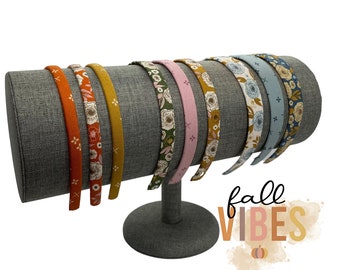 Fall Headbands | Pumpkin, Mustard, Mauve Floral Headbands | Skinny, Thin, Average: Women or Girls