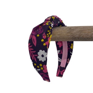 Purple and Pink Top Knot Headband | Knotted  Hard Headbands for Women
