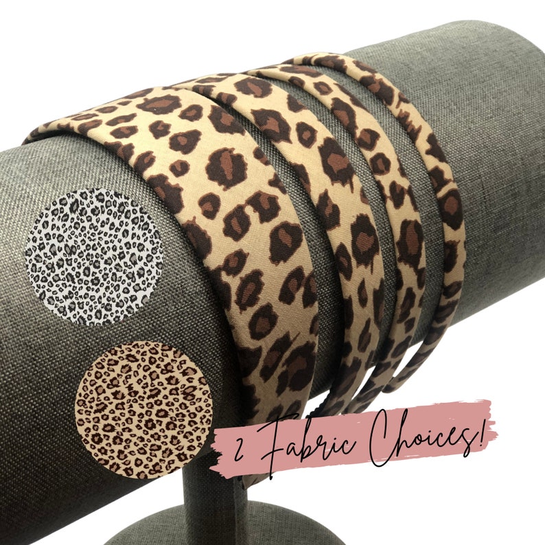 Diadema de leopardo Bronceado o leopardo de las nieves: Banda para el cabello delgada a ancha y dura / mujeres y niñas imagen 1