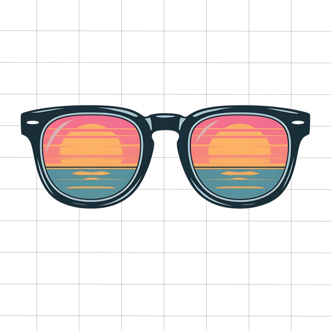 Sunglasses Sunset Summer Vibes Beach Retro Vintage Tropical Graphic ...