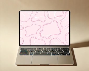 Pink Abstract Laptop Wallpaper: Modern Tech Background (Digital Download)