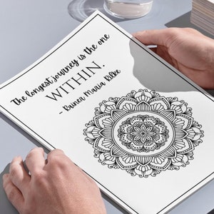 Journey Within Coloring Pages Bundle – 10 Hand-Drawn Mandalas, Printable & Digital, Mindfulness and Relaxation for Adults