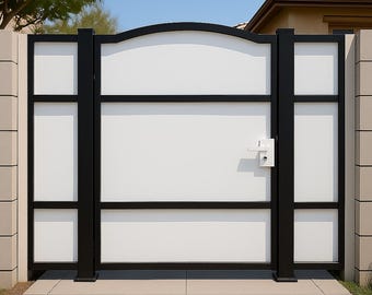 Modern Arched Steel Privacy Gate | Custom Metal Entry Door