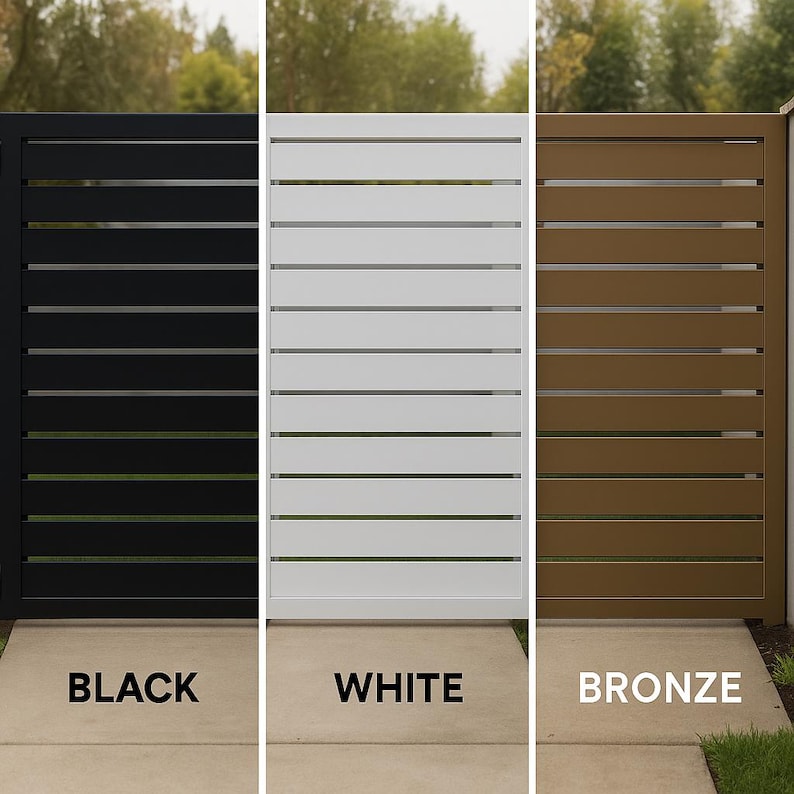 Modern Horizontal Slat Steel Gate - Thumbnail 3