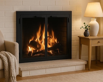 Custom Steel Fireplace Doors: Heat-Resistant Glass, Gasket Seal