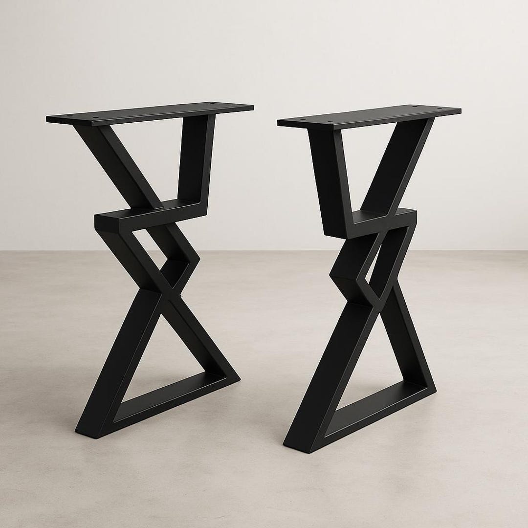 Modern Iron X Frame Table Legs: Welded Steel Desk or Dining Table Support -  Etsy Israel