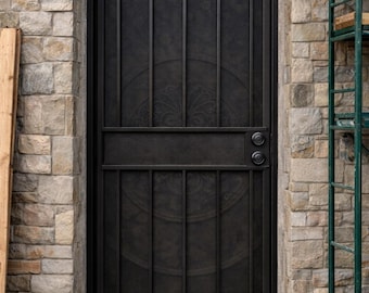 Custom Arched Steel Security Door | Wrought Iron Screen, Heavy Duty