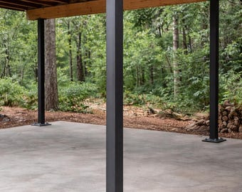 Custom 4x4 Steel Column | Welded Steel Post | Structural Support | Cap Plate or Saddle