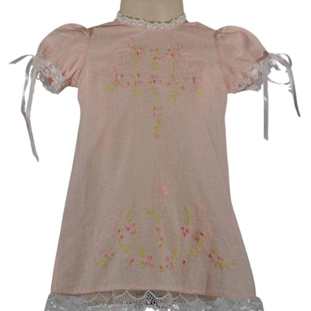 Spring bloom rose print and hand embroidered dress. With a flowing skirt main image 1
