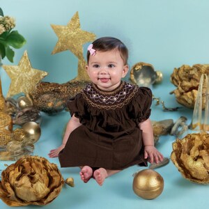 newborn brown dress Mayoral 3Pc Newborn Set
