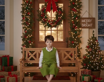 Green Corduroy Boy Short Overall Monogramable