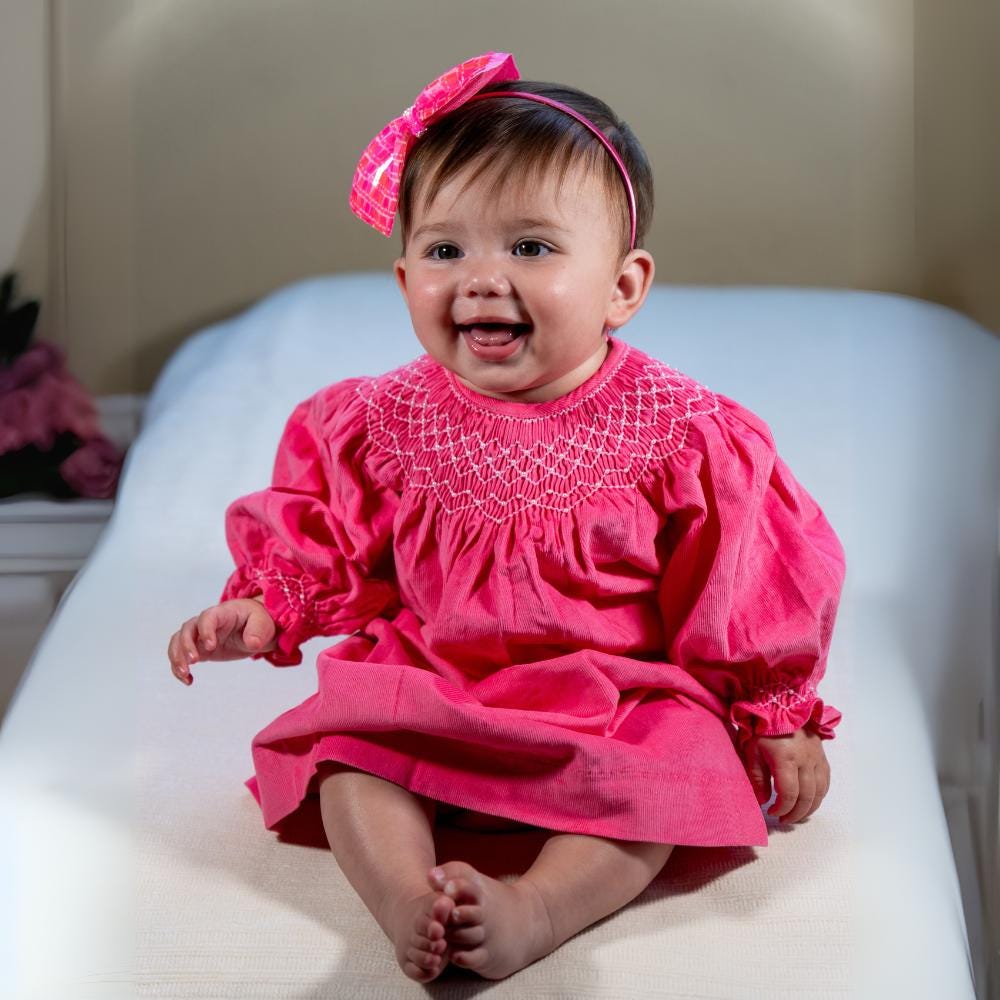 Pink Smocked Christmas Dress - Etsy Pink Smocked Christmas Dress - Etsy