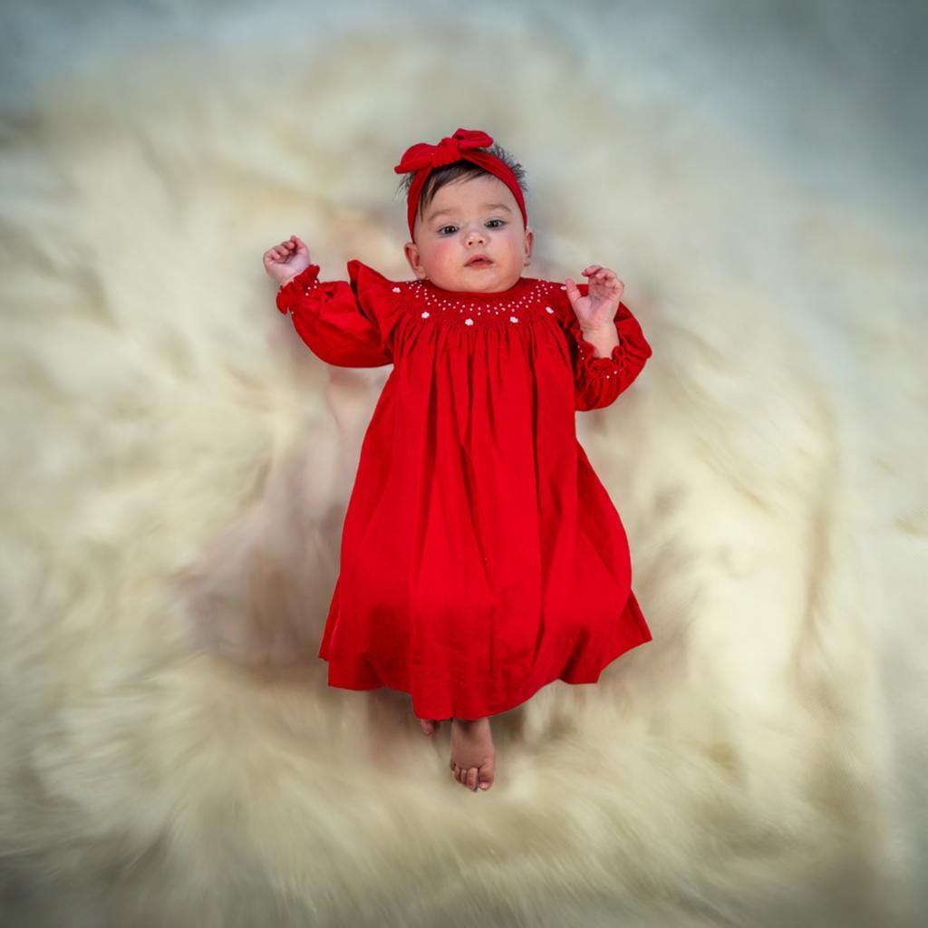 fitted lace wedding dress Girl's Red Corduroy Jumper main image 1