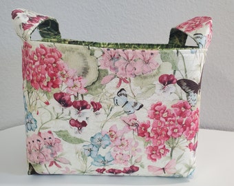 Fabric Organizer Baskets Storage Bin Container - Spring Flowers Butterflies