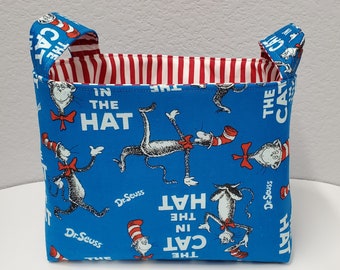 Fabric Organizer Basket Storage Bin Container Fabric  - The Cat in The Hat Dr Seuss