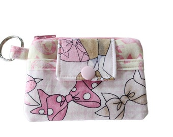 Zipper Mini Wallet Pouch Key Chain Card holder -  Breast Cancer Survivors