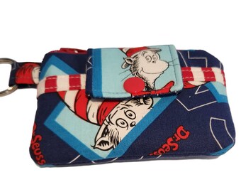 Zipper Wallet Pouch Key Chain Card holder - Dr Seuss