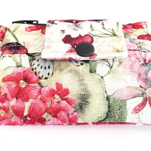 Zipper Wallet Money Pouch Key Chain Card holder - Spring Flowers -