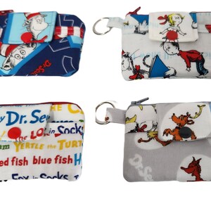 Cartera con cremallera, llavero, tarjetero - Dr Seuss