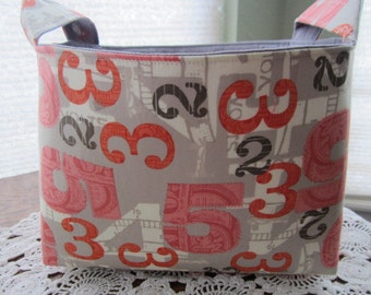 Fabric Organizer Basket Storage Bin Container - 2wenty thr3e Numbers pavement Two Three Five