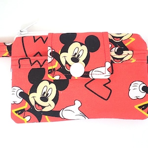 Monedero con cremallera, llavero, tarjetero, Mickey Mouse Star