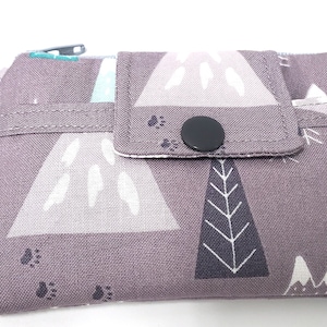 Monedero pequeño con cremallera, llavero, tarjetero, Woodland Mountains