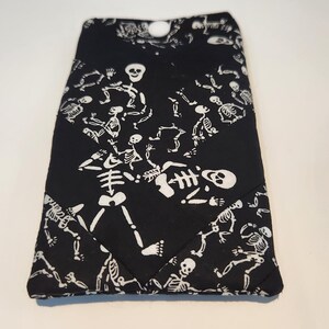 Fabric Eyeglasses case, Sunglasses case,  Reading glasses case, soft eyeglass case Halloween Skeletons