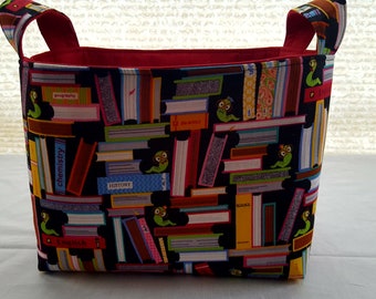 Storage and Organization - Reading Books Worm - Organizer Bin Storage Container Basket Nursery Baby Room Decor