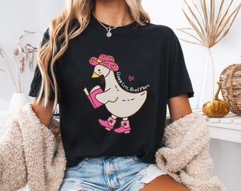 Camiseta divertida de pato leyendo: Camiseta unisex para amantes de los libros.