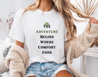 Adventure Begins T-Shirt: Motivational Unisex Tee