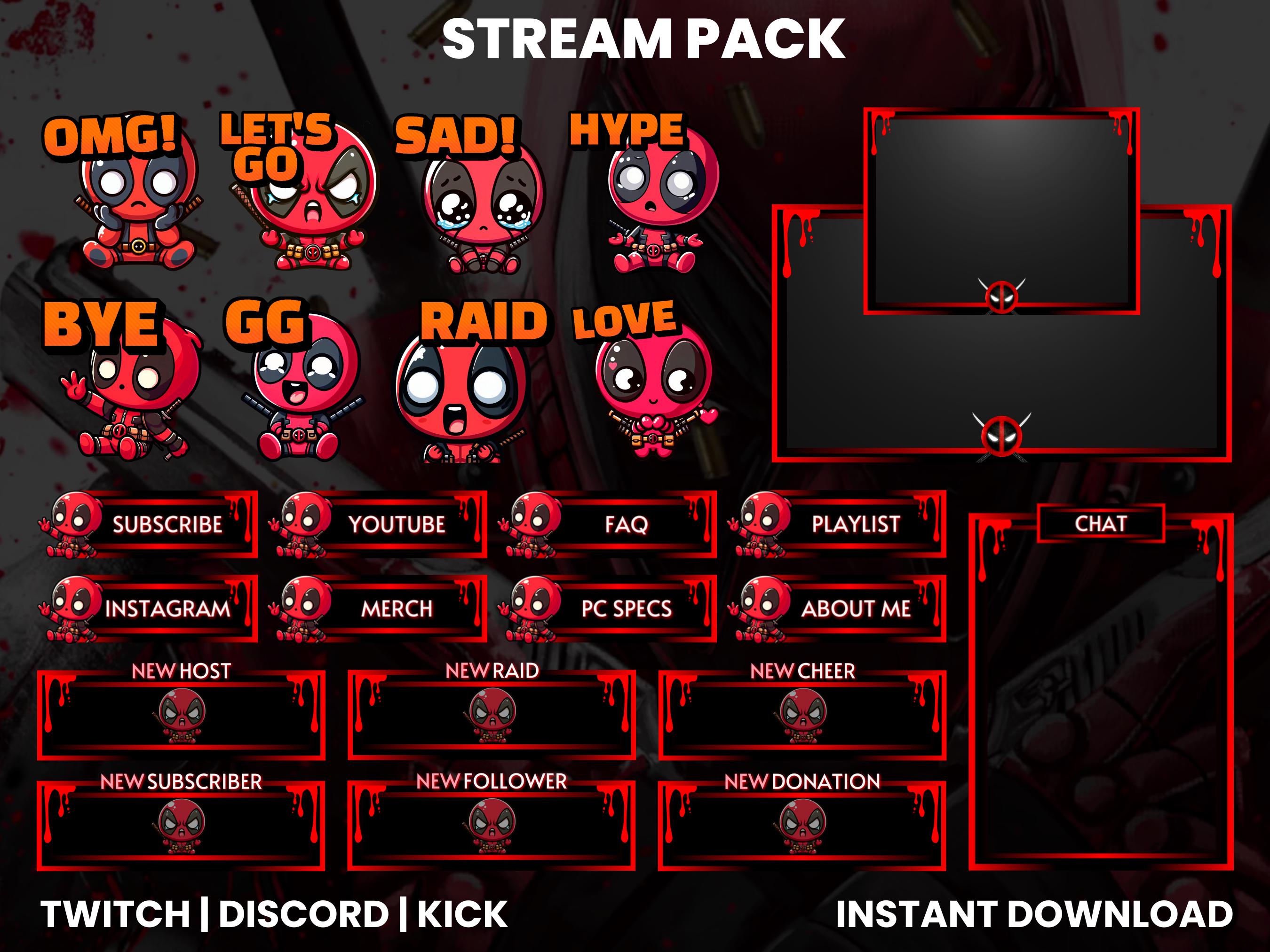 Animated Twitch Stream Pack | Twitch Screen Overlay | Animated Screens | Chat Overlay | Twitch Alerts | Twitch Panels | Webcam Overlay